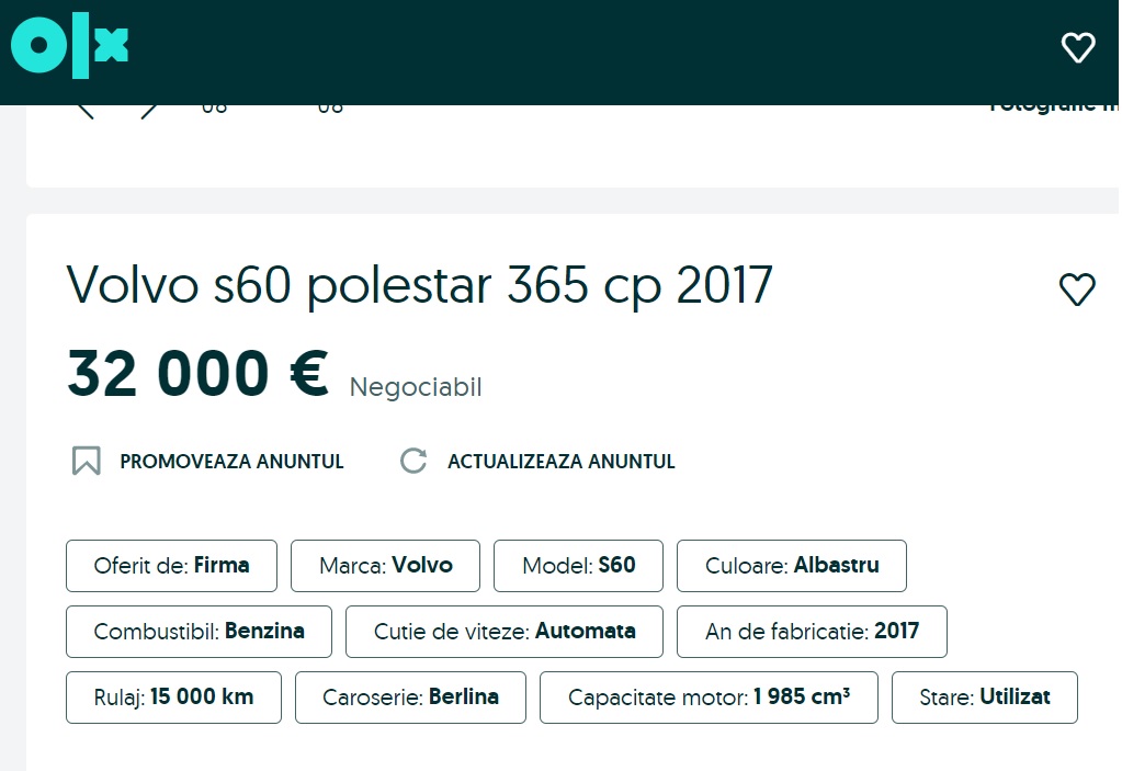 Cel mai misterios Volvo din toate timpurile a ajuns pe OLX. Volvo S60 Polestar